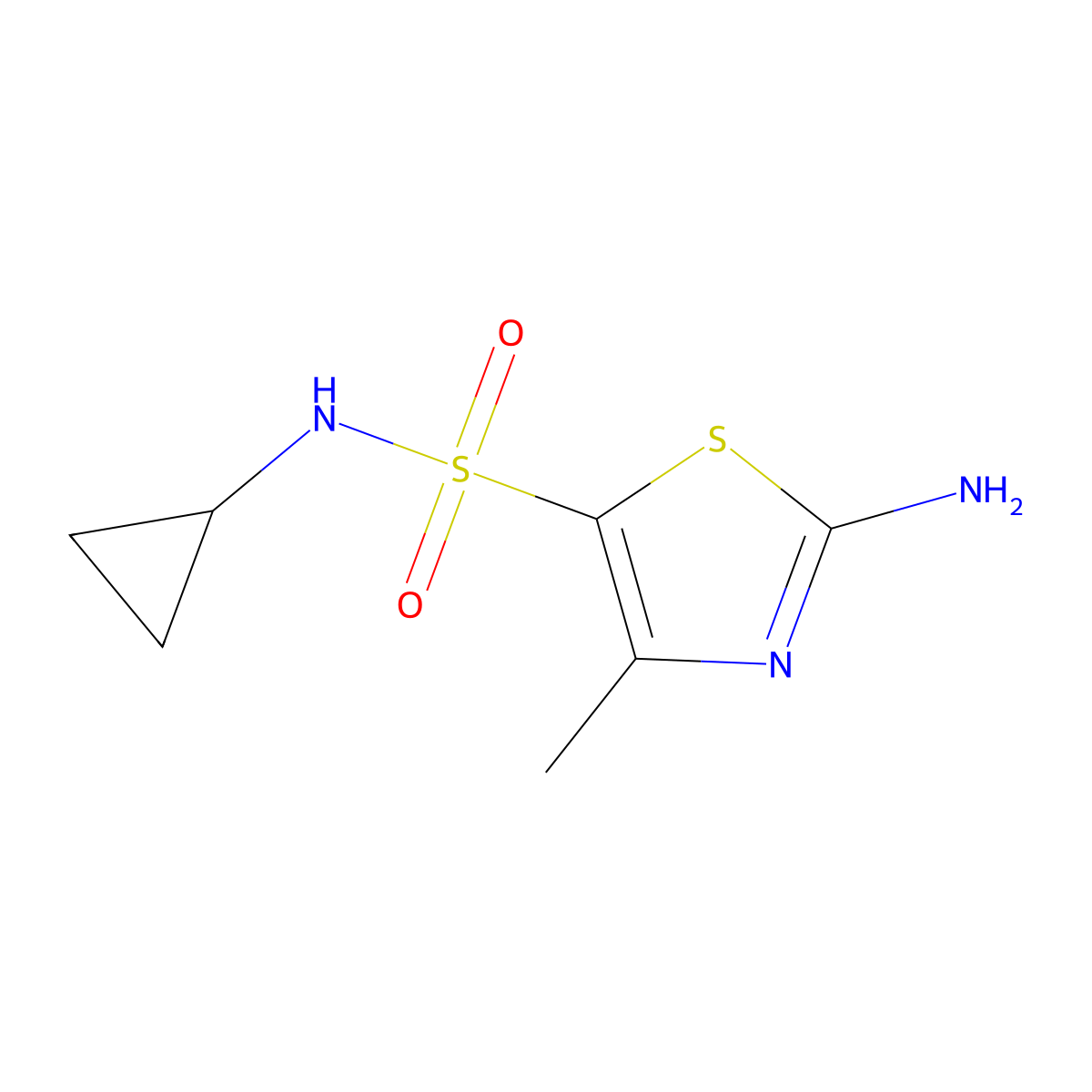 2-Amino-N-cyclopropyl-4-methylthiazole-5-sulfonamide molecular structure, CAS 1343416-35-2