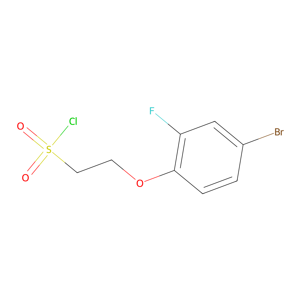 2-(4-Bromo-2-fluorophenoxy)ethane-1-sulfonyl chloride molecular structure, CAS 1343419-15-7