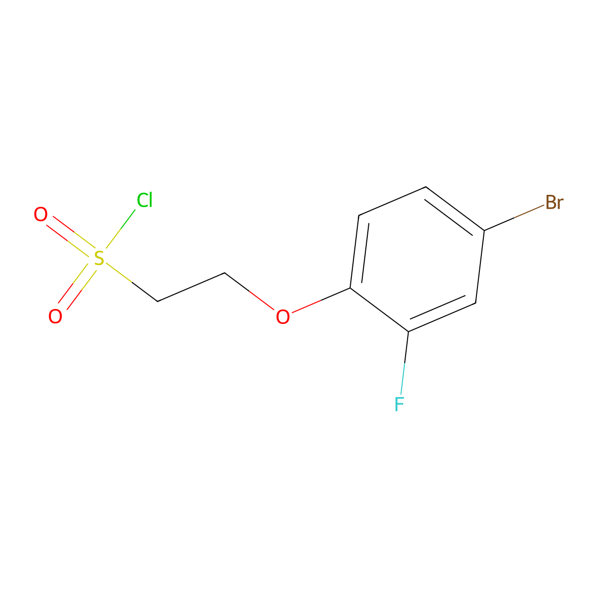 2-(4-Bromo-2-fluorophenoxy)ethane-1-sulfonyl chloride molecular structure, CAS 1343419-15-7