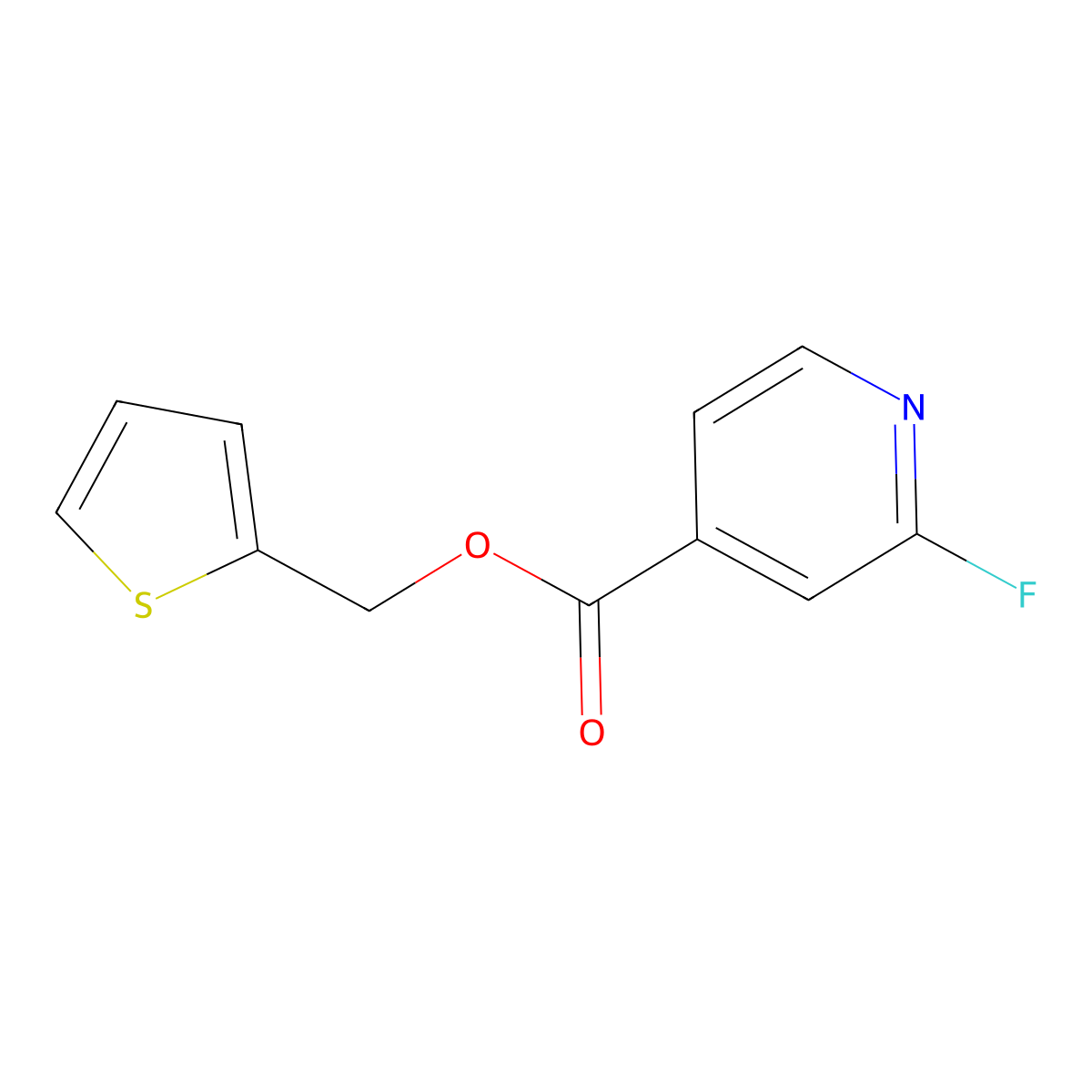 Thiophen-2-ylmethyl 2-fluoropyridine-4-carboxylate molecular structure, CAS 1343421-22-6