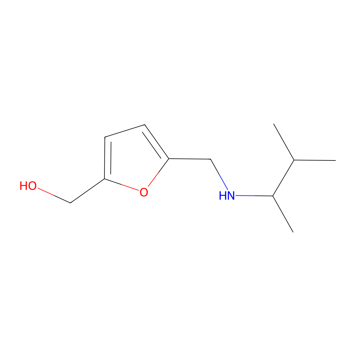 (5-{[(3-Methylbutan-2-yl)amino]methyl}furan-2-yl)methanol molecular structure, CAS 1343421-37-3