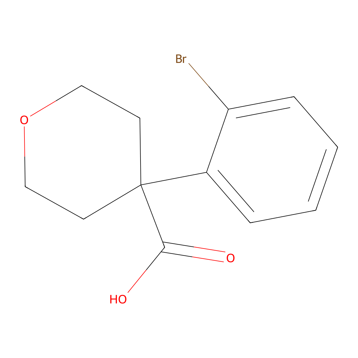 4-(2-Bromophenyl)oxane-4-carboxylic acid molecular structure, CAS 1343422-38-7
