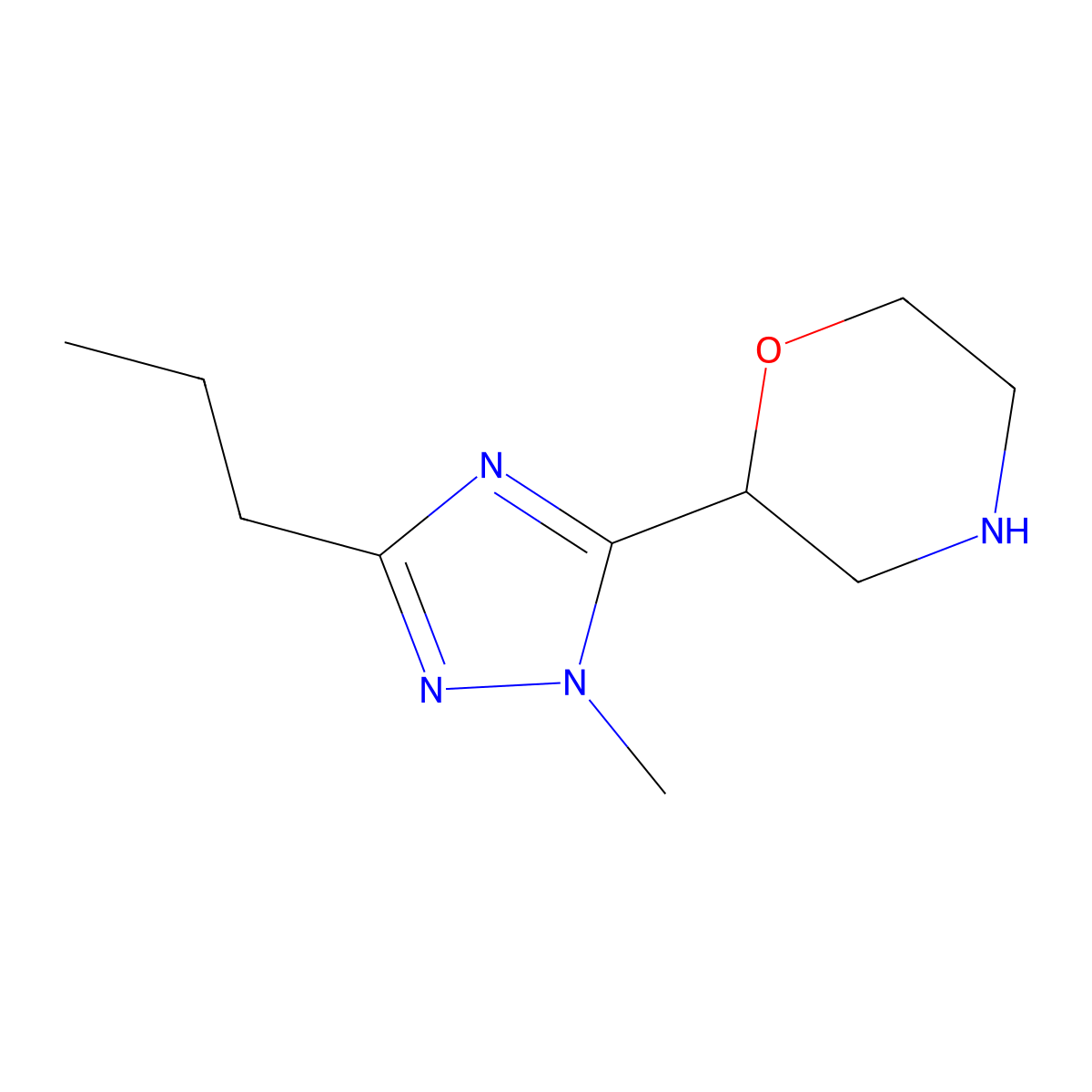 2-(1-Methyl-3-propyl-1h-1,2,4-triazol-5-yl)morpholine molecular structure, CAS 1343423-11-9