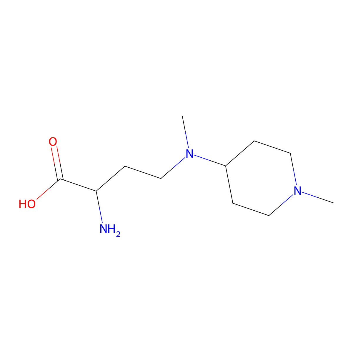 2-Amino-4-[methyl(1-methylpiperidin-4-yl)amino]butanoic acid molecular structure, CAS 1343423-53-9