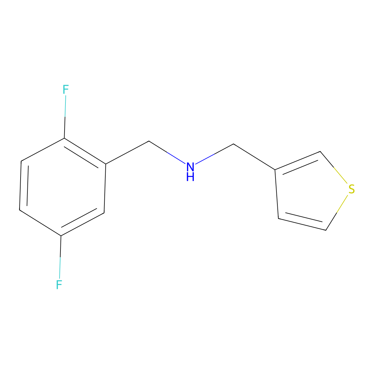 [(2,5-Difluorophenyl)methyl][(thiophen-3-YL)methyl]amine molecular structure, CAS 1343423-97-1