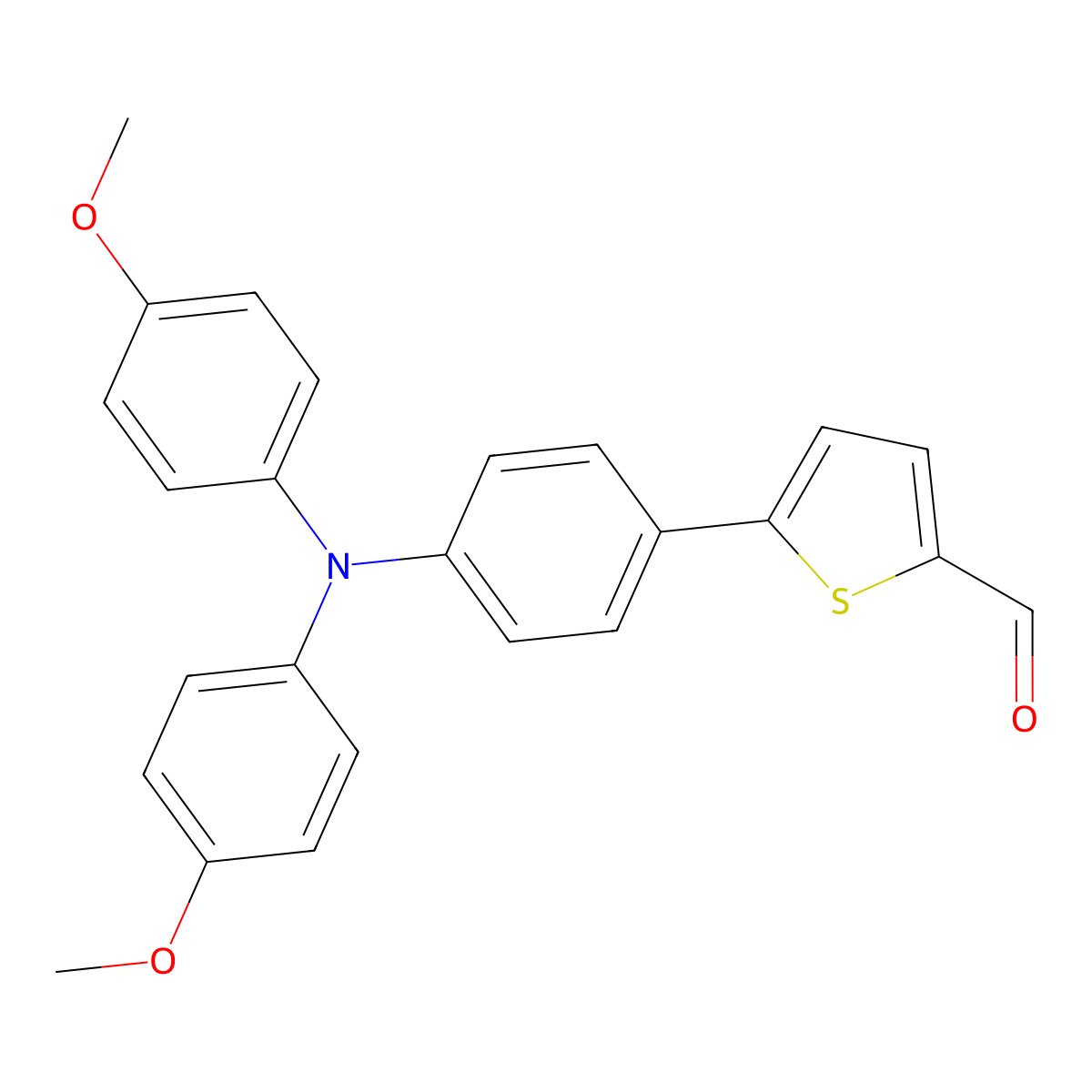 5-(4-(Bis(4-methoxyphenyl)amino)phenyl)thiophene-2-carbaldehyde molecular structure, CAS 1343425-46-6