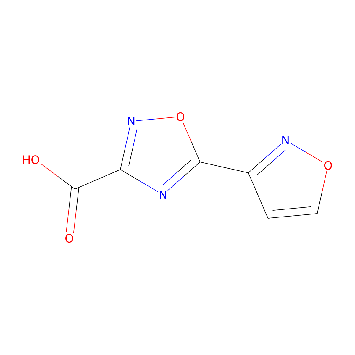 5-(Isoxazol-3-yl)-1,2,4-oxadiazole-3-carboxylic acid molecular structure, CAS 1343426-68-5