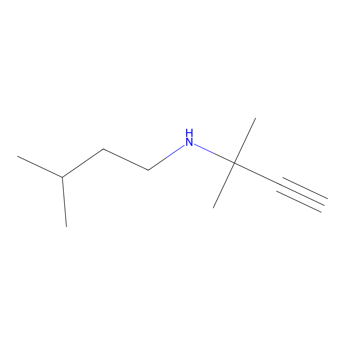 (2-Methylbut-3-YN-2-YL)(3-methylbutyl)amine molecular structure, CAS 1343429-64-0