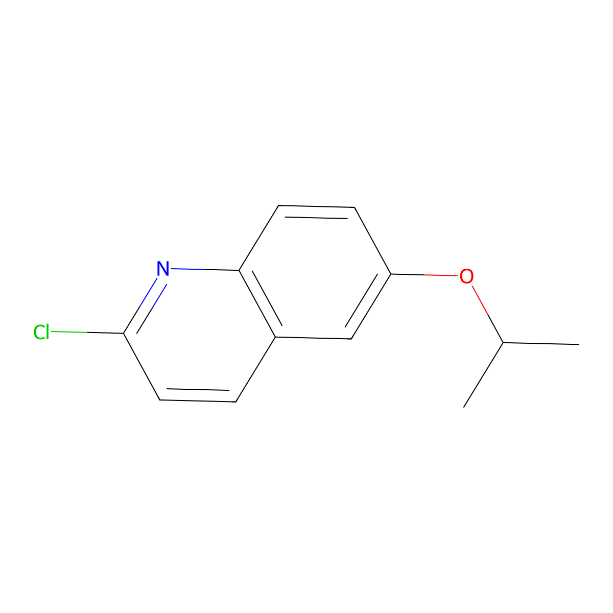 2-Chloro-6-(propan-2-yloxy)quinoline molecular structure, CAS 1343431-11-7