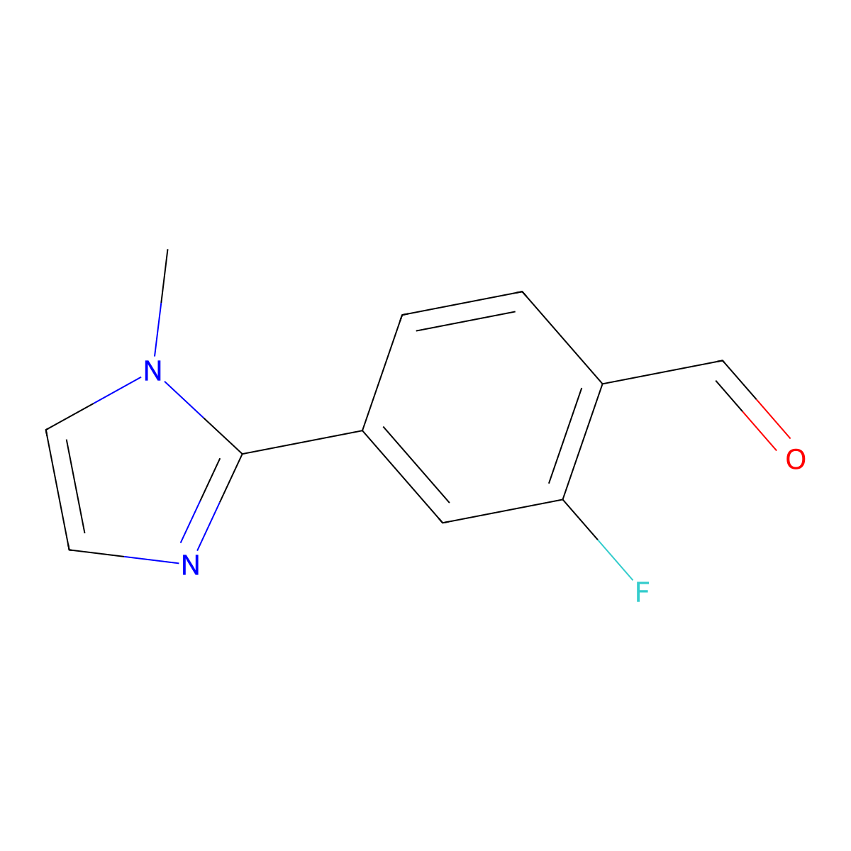 2-Fluoro-4-(1-methyl-1H-imidazol-2-yl)benzaldehyde molecular structure, CAS 1343431-41-3