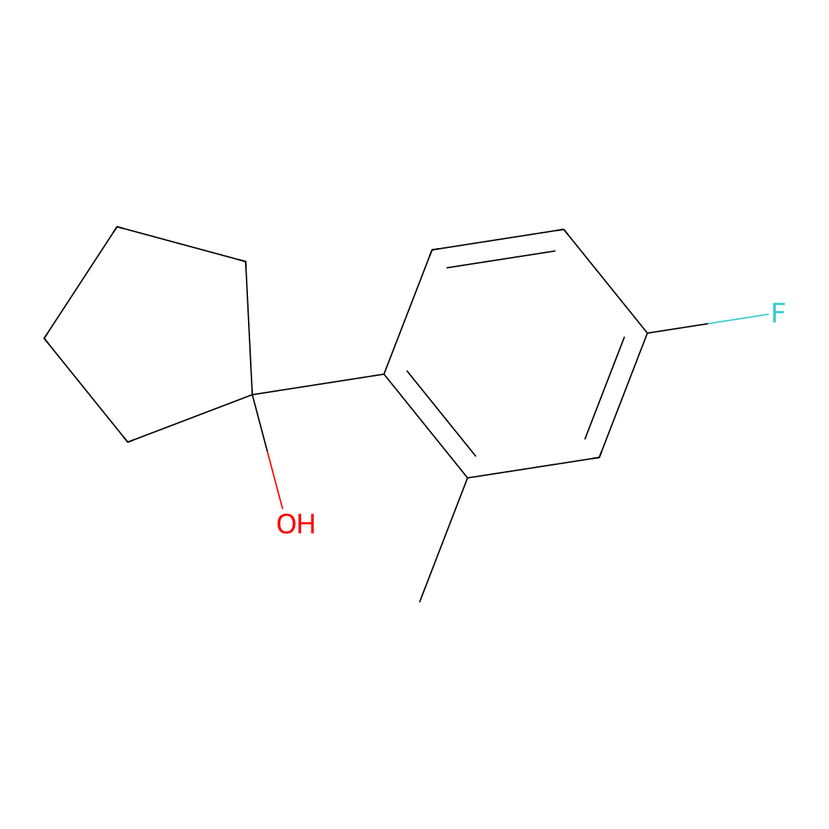 1-(4-Fluoro-2-methylphenyl)cyclopentanol molecular structure, CAS 1343431-88-8
