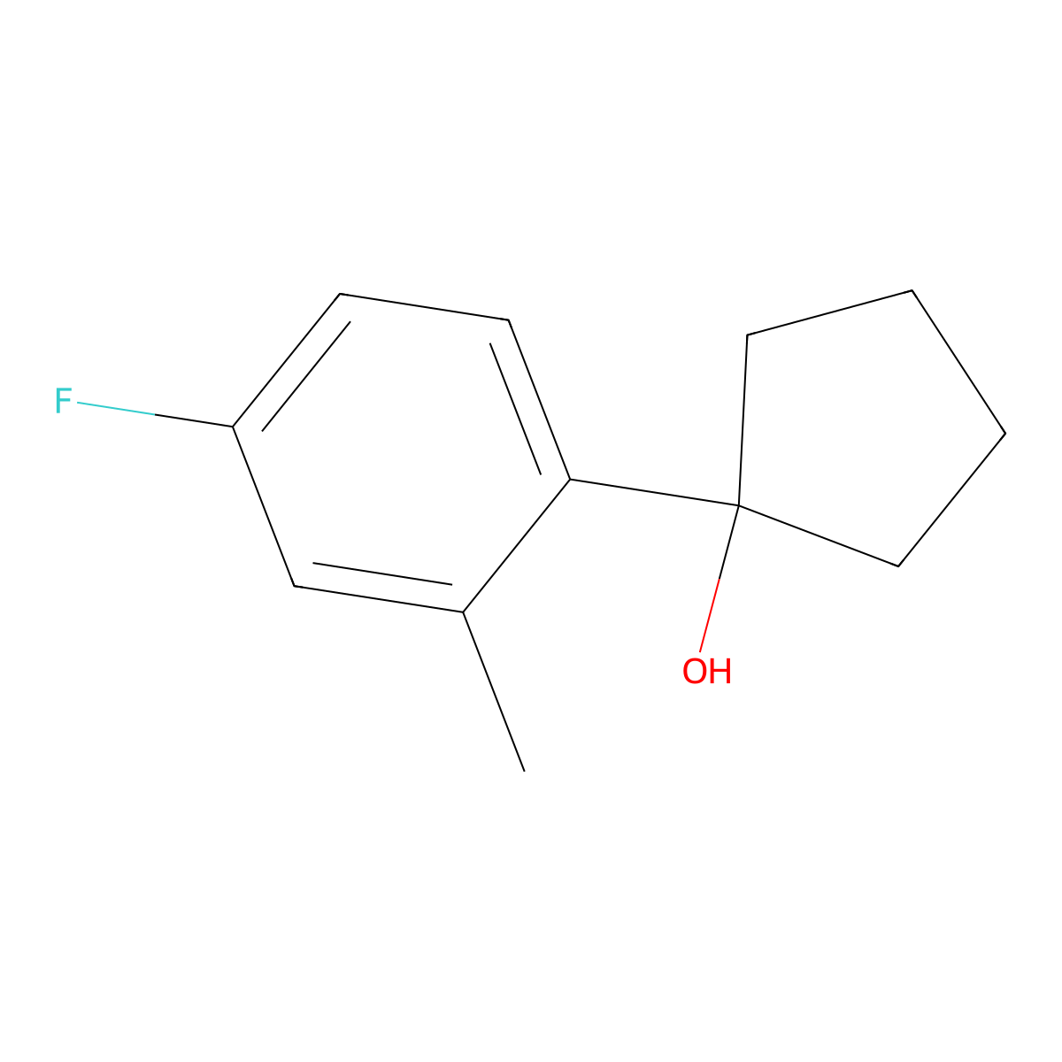 1-(4-Fluoro-2-methylphenyl)cyclopentanol molecular structure, CAS 1343431-88-8