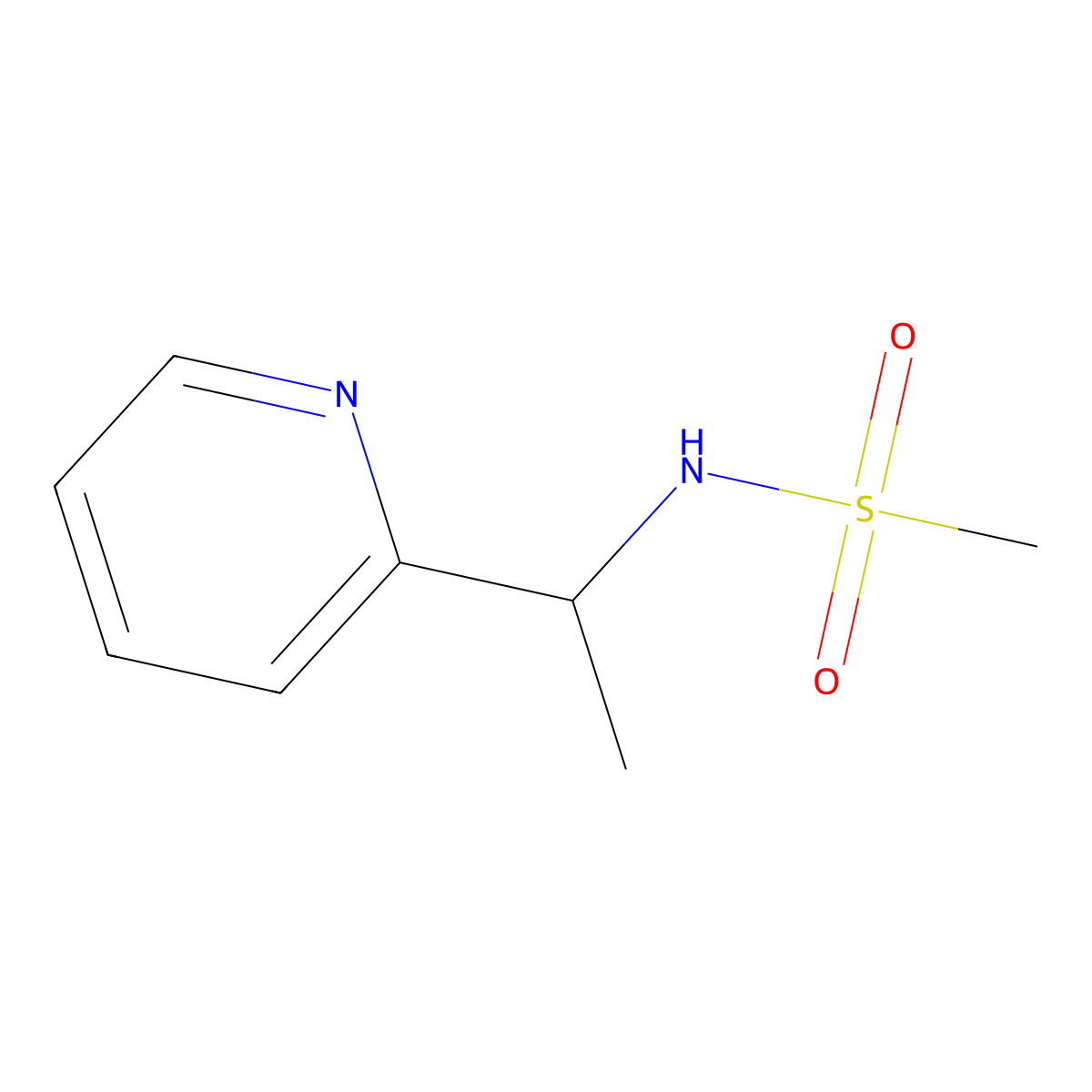 N-[1-(pyridin-2-yl)ethyl]methanesulfonamide molecular structure, CAS 1343432-32-5