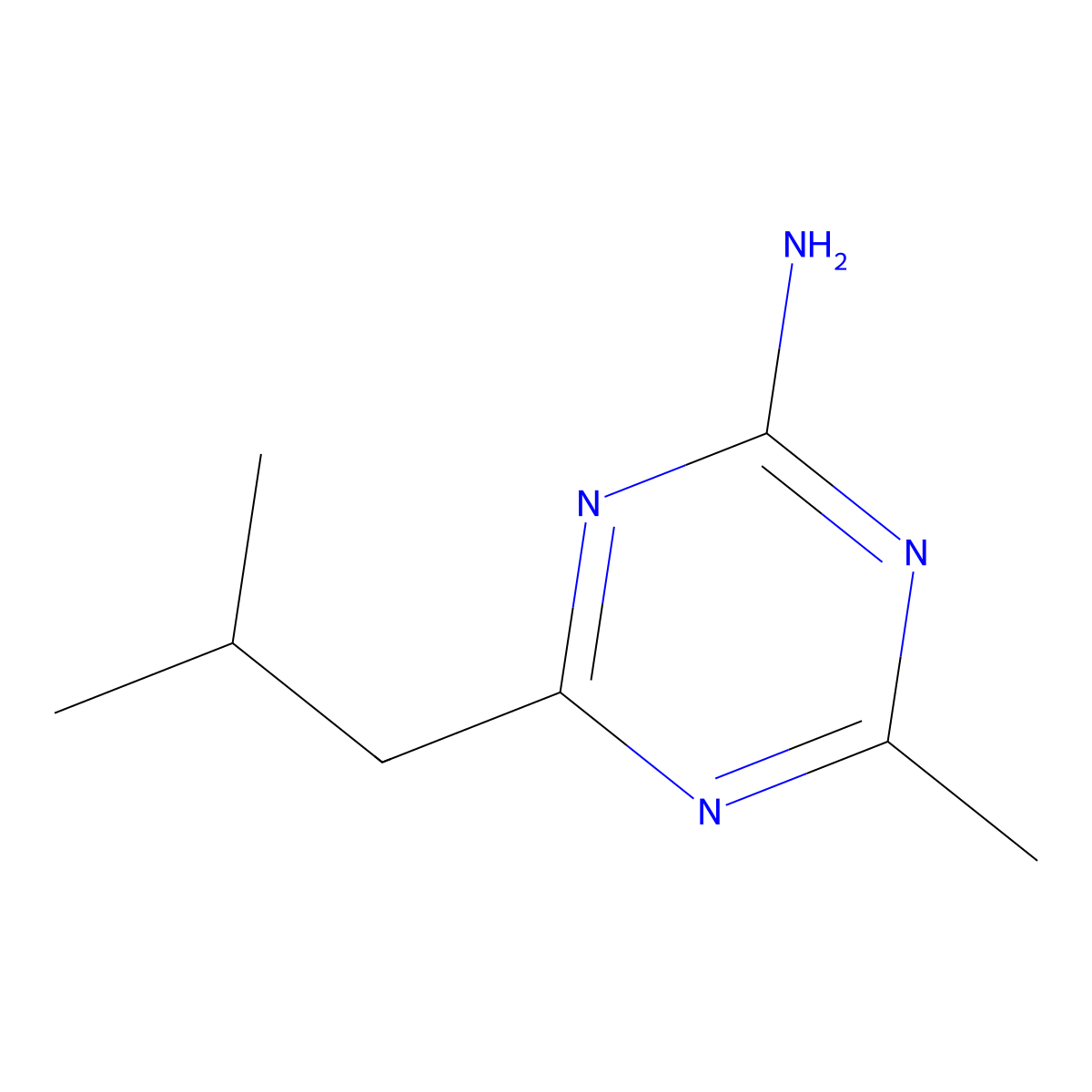 4-Methyl-6-(2-methylpropyl)-1,3,5-triazin-2-amine molecular structure, CAS 1343433-60-2