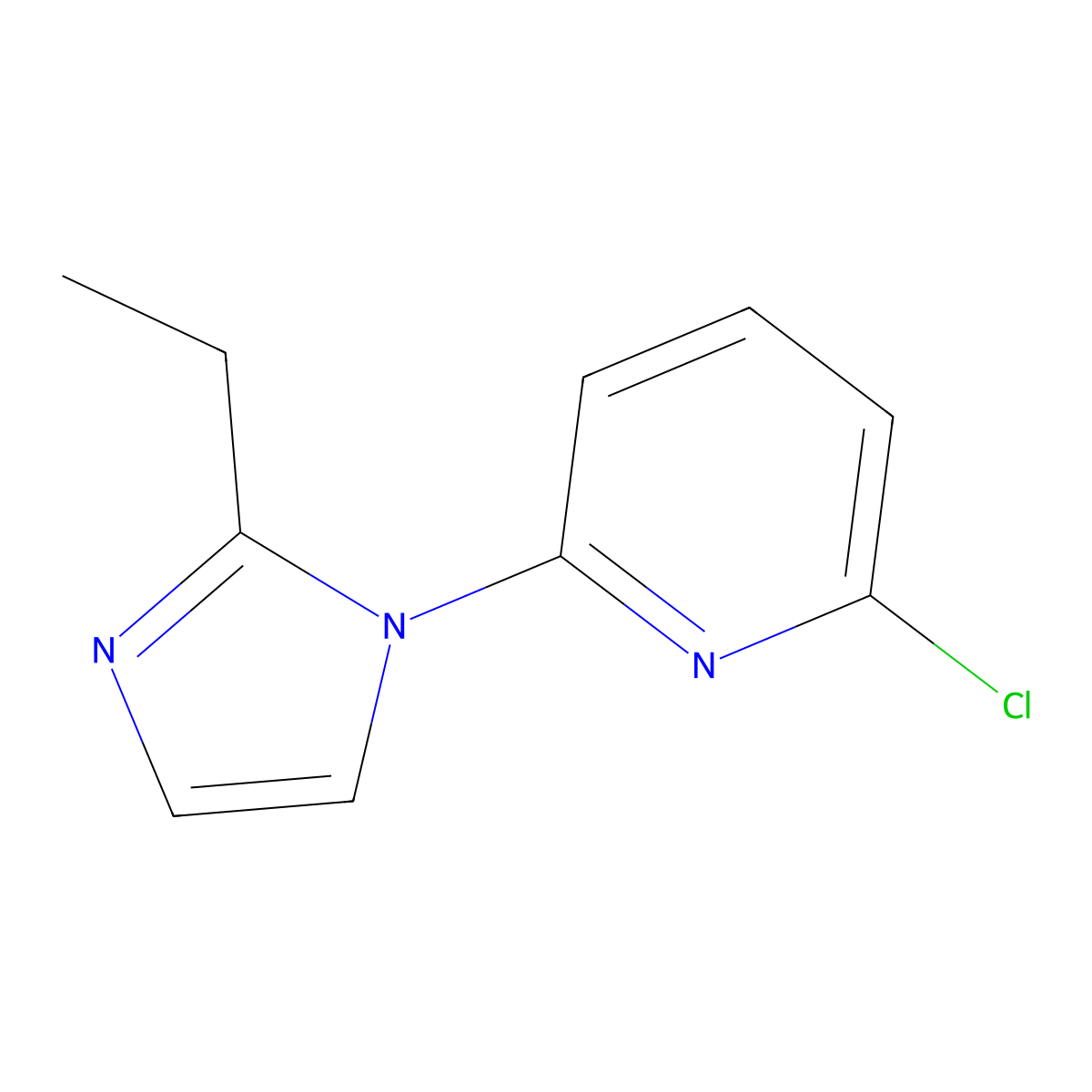 2-Chloro-6-(2-ethyl-1H-imidazol-1-yl)pyridine molecular structure, CAS 1343435-09-5