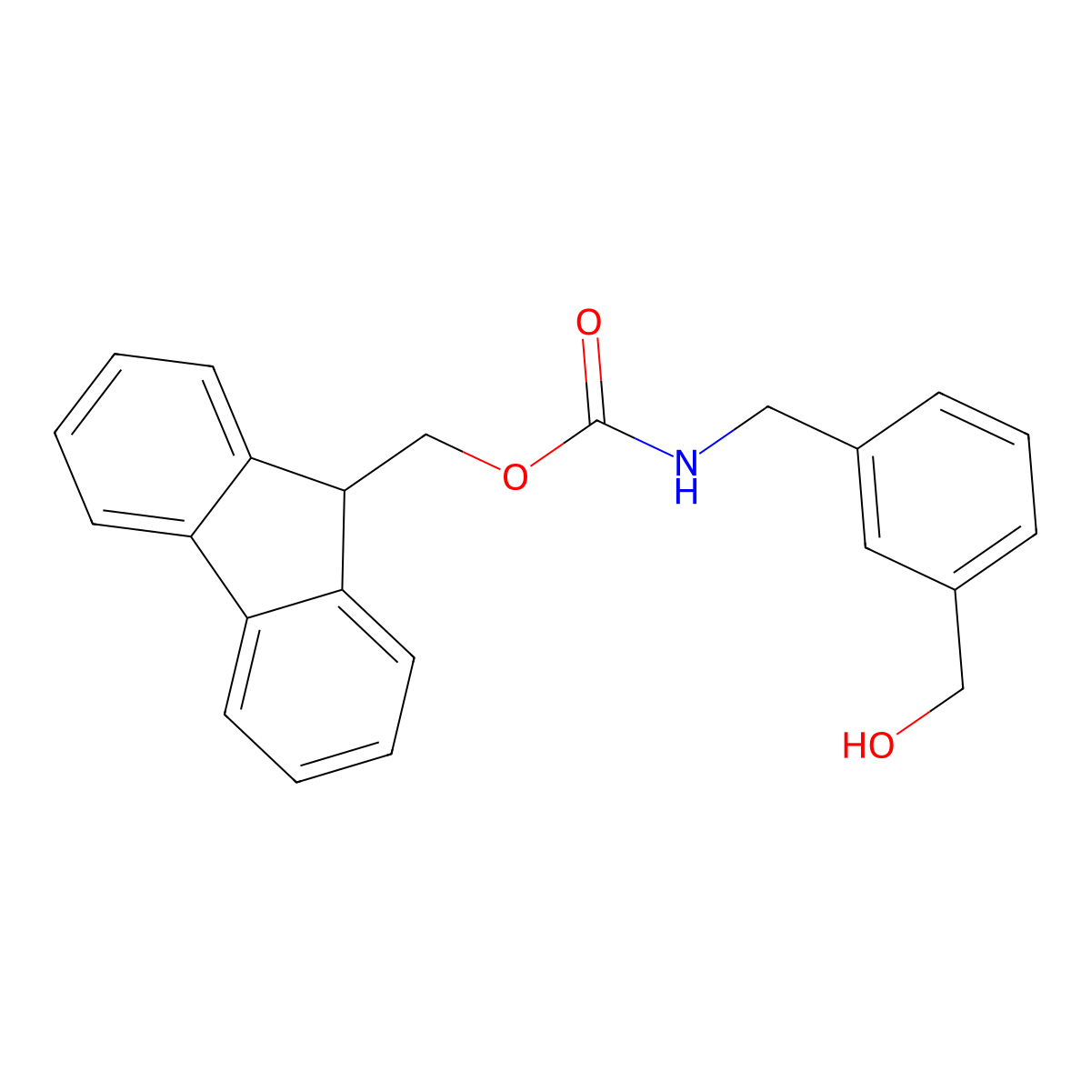 (9H-fluoren-9-yl)methyl N-{[3-(hydroxymethyl)phenyl]methyl}carbamate molecular structure, CAS 1343436-17-8
