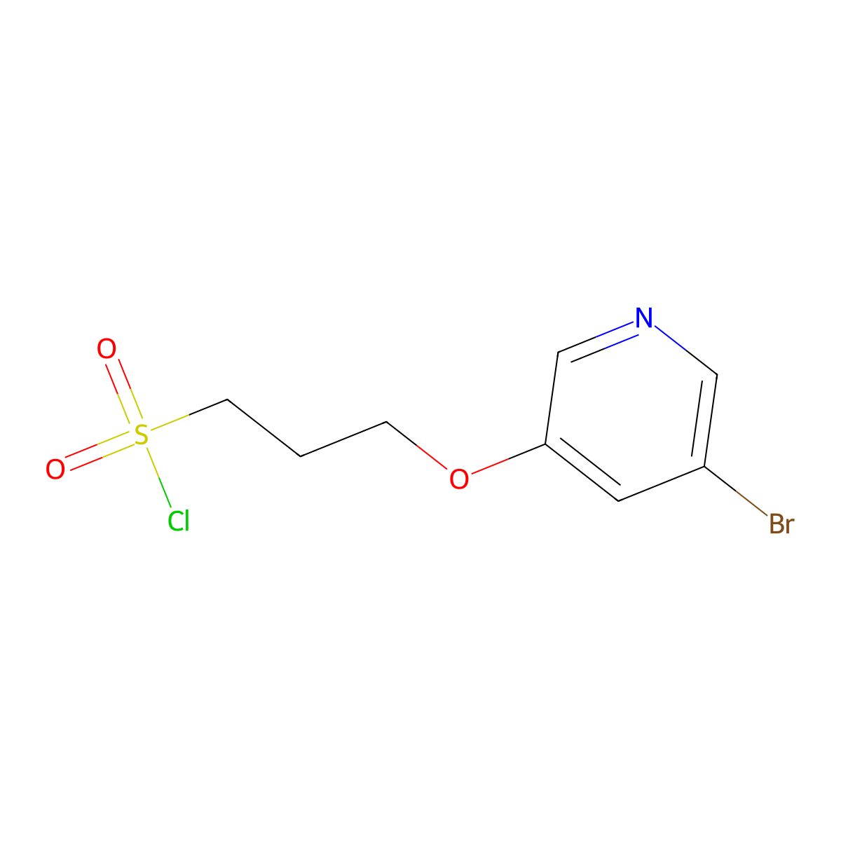 3-((5-Bromopyridin-3-yl)oxy)propane-1-sulfonyl chloride molecular structure, CAS 1343437-17-1