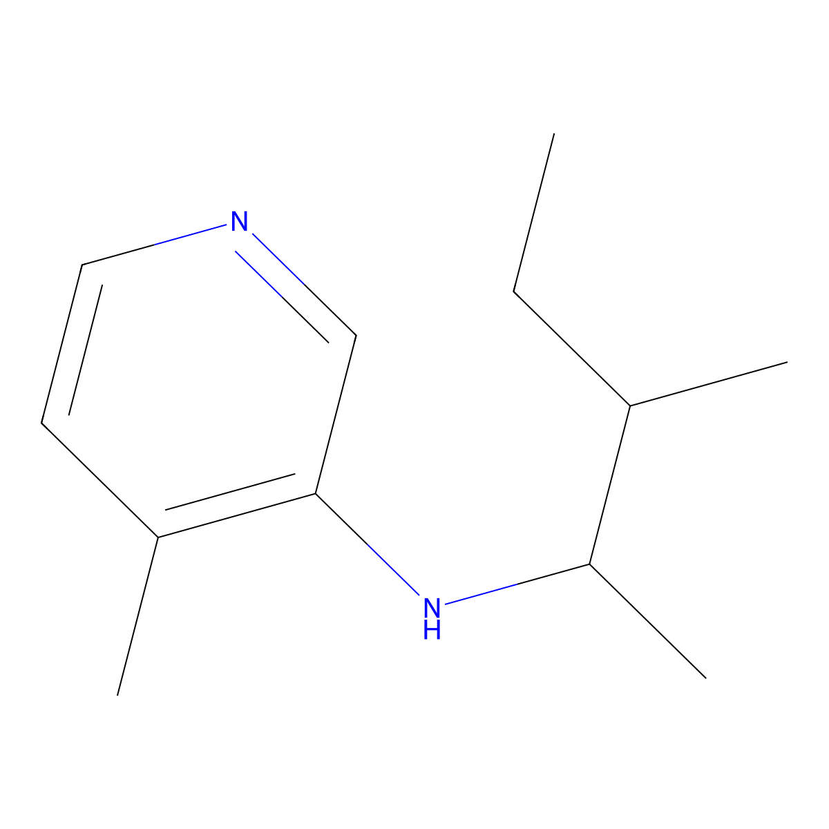 4-methyl-N-(3-methylpentan-2-yl)pyridin-3-amine molecular structure, CAS 1343438-17-4