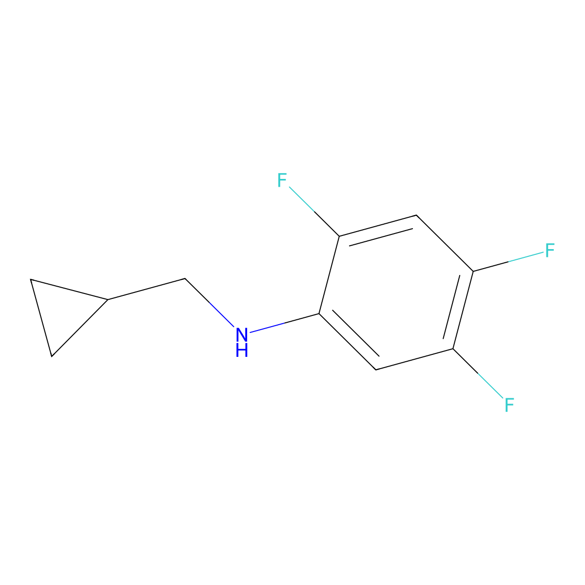 N-(Cyclopropylmethyl)-2,4,5-trifluorobenzenamine molecular structure, CAS 1343443-04-8