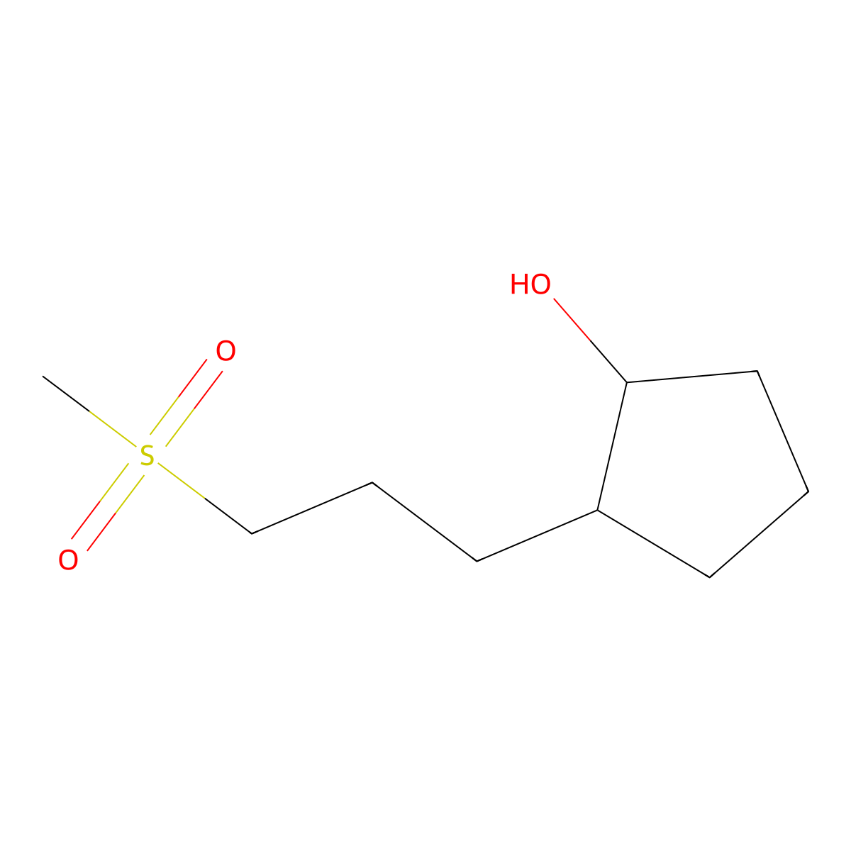 2-(3-Methanesulfonylpropyl)cyclopentan-1-ol molecular structure, CAS 1343445-02-2