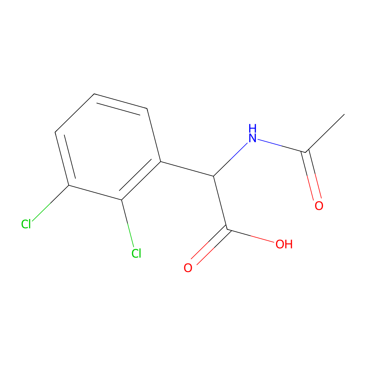 2-(2,3-Dichlorophenyl)-2-acetamidoacetic acid molecular structure, CAS 1343445-74-8