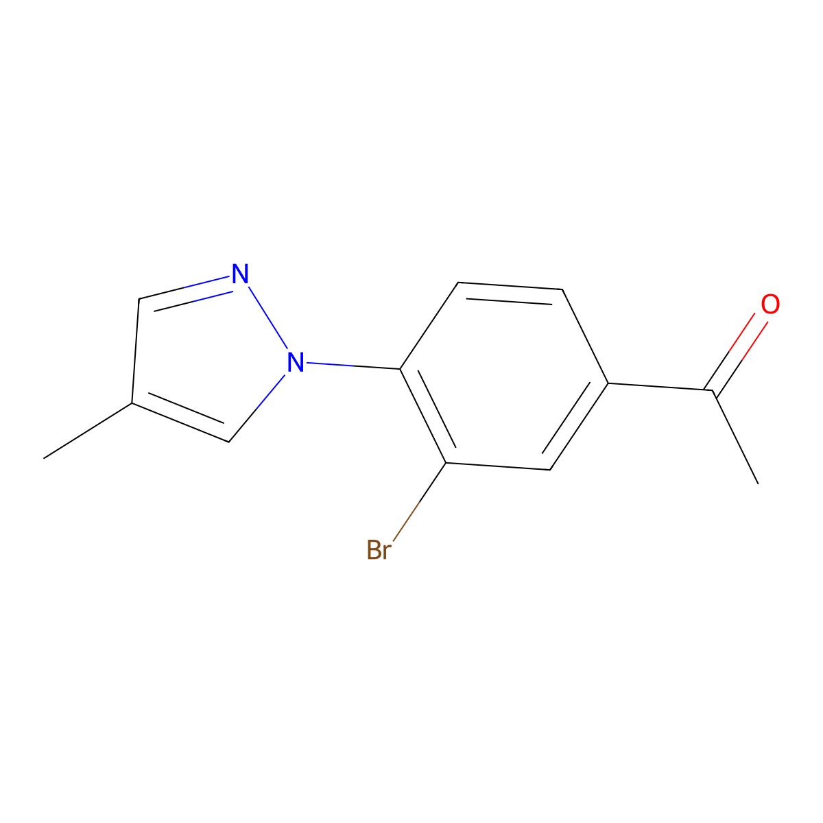 1-(3-Bromo-4-(4-methyl-1h-pyrazol-1-yl)phenyl)ethan-1-one molecular structure, CAS 1343446-55-8