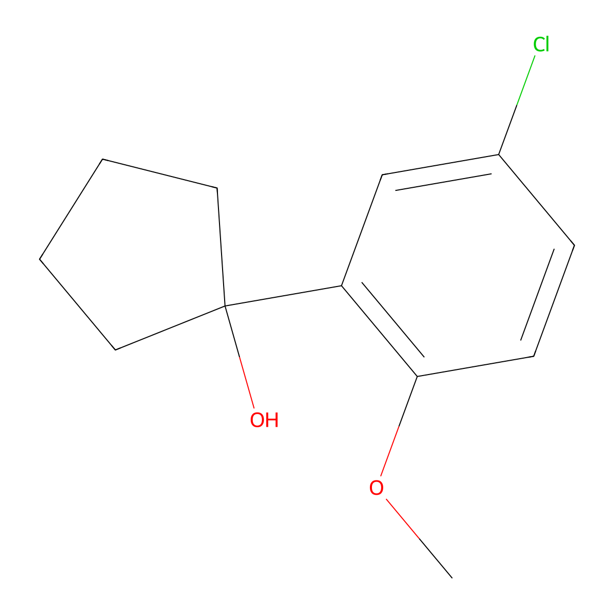 1-(5-Chloro-2-methoxyphenyl)cyclopentanol molecular structure, CAS 1343447-16-4