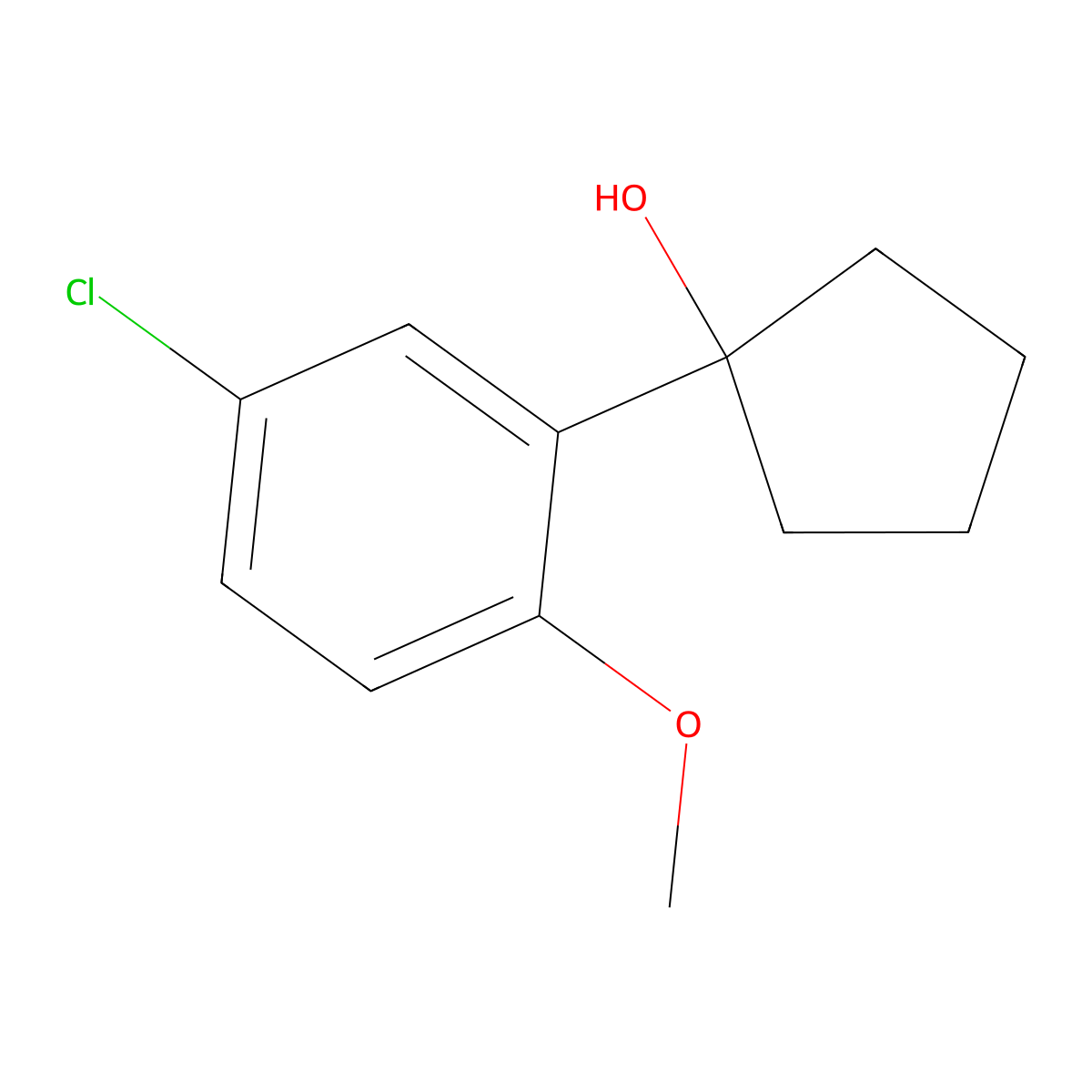 1-(5-Chloro-2-methoxyphenyl)cyclopentanol molecular structure, CAS 1343447-16-4