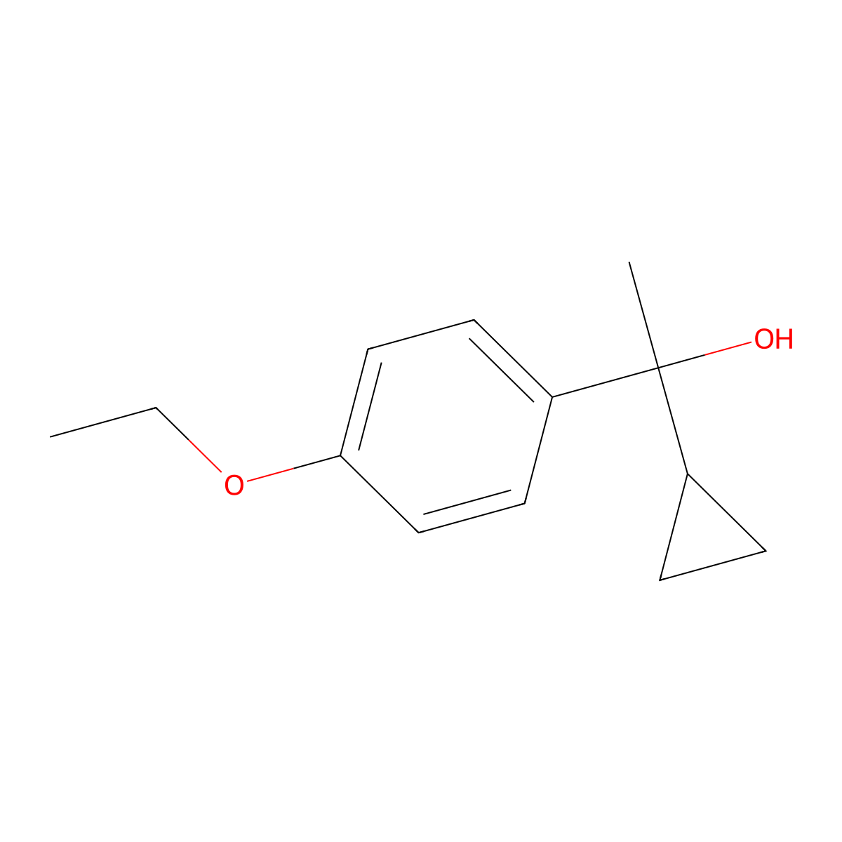1-Cyclopropyl-1-(4-ethoxyphenyl)ethanol molecular structure, CAS 1343448-19-0