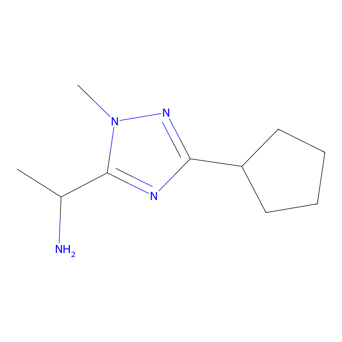 1-(3-Cyclopentyl-1-methyl-1h-1,2,4-triazol-5-yl)ethan-1-amine molecular structure, CAS 1343448-35-0