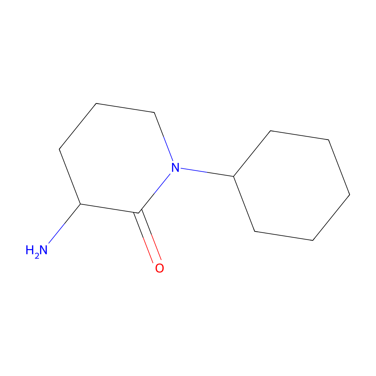 3-Amino-1-cyclohexylpiperidin-2-one molecular structure, CAS 1343448-63-4