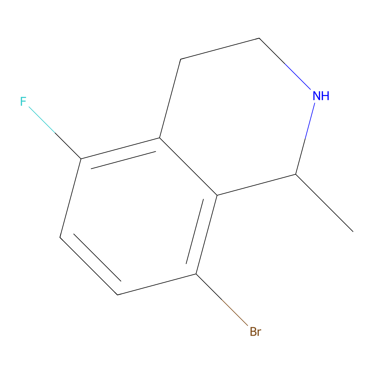 8-Bromo-5-fluoro-1-methyl-1,2,3,4-tetrahydroisoquinoline molecular structure, CAS 1343448-75-8