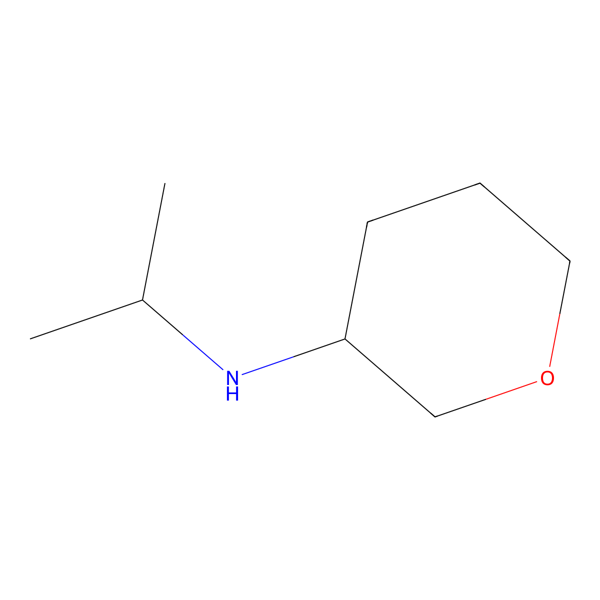 N-(propan-2-yl)oxan-3-amine molecular structure, CAS 1343450-12-3