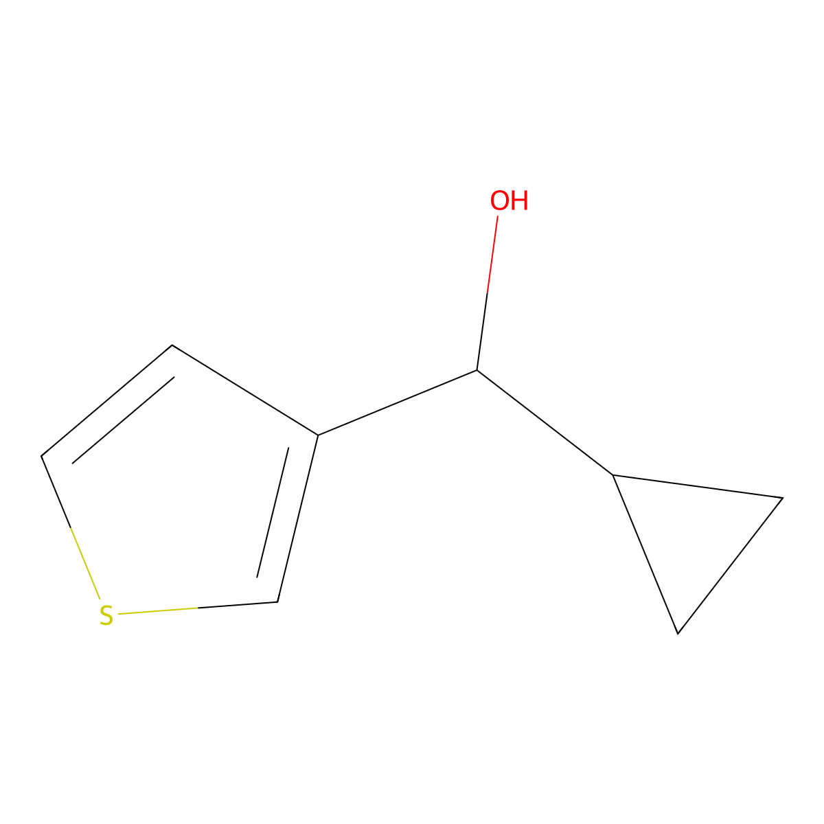 Cyclopropyl(thiophen-3-yl)methanol molecular structure, CAS 1343451-66-0