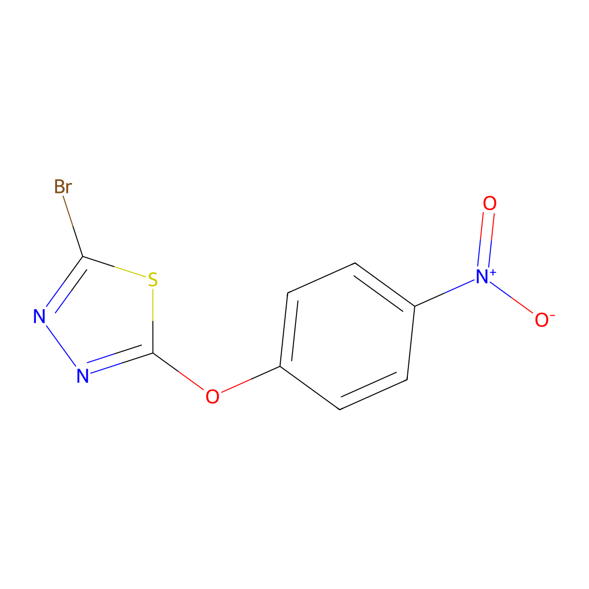 2-Bromo-5-(4-nitrophenoxy)-1,3,4-thiadiazole molecular structure, CAS 1343454-17-0