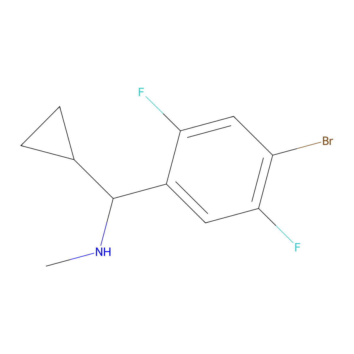 1-(4-bromo-2,5-difluorophenyl)-1-cyclopropyl-N-methylmethanamine molecular structure, CAS 1343462-60-1