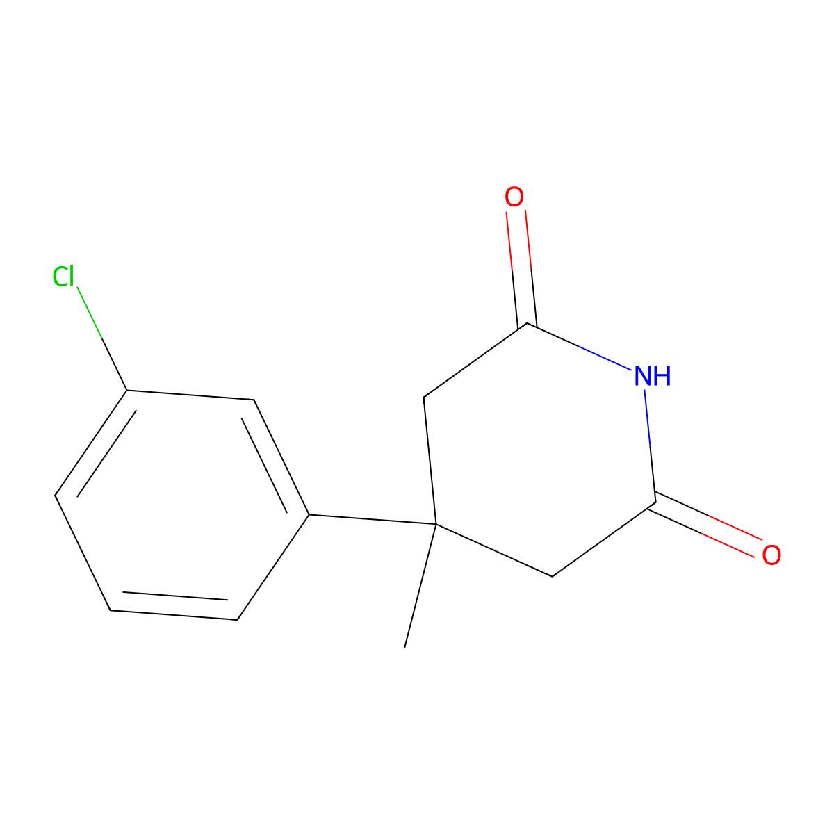 4-(3-Chlorophenyl)-4-methylpiperidine-2,6-dione molecular structure, CAS 1343463-05-7