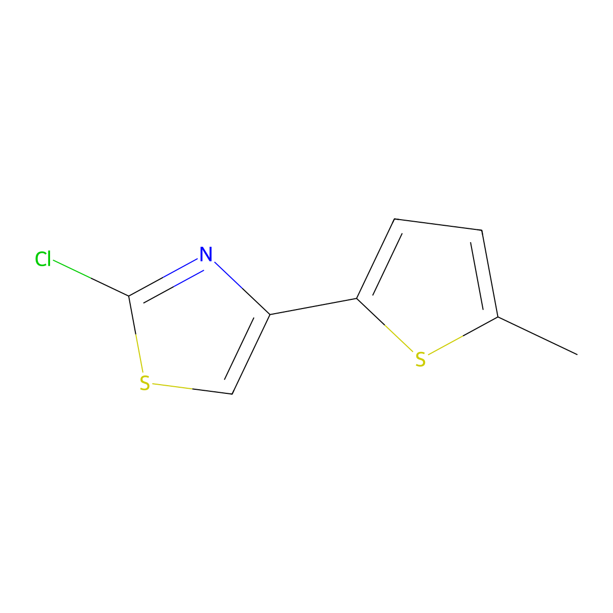 2-Chloro-4-(5-methylthiophen-2-yl)-1,3-thiazole molecular structure, CAS 1343463-13-7