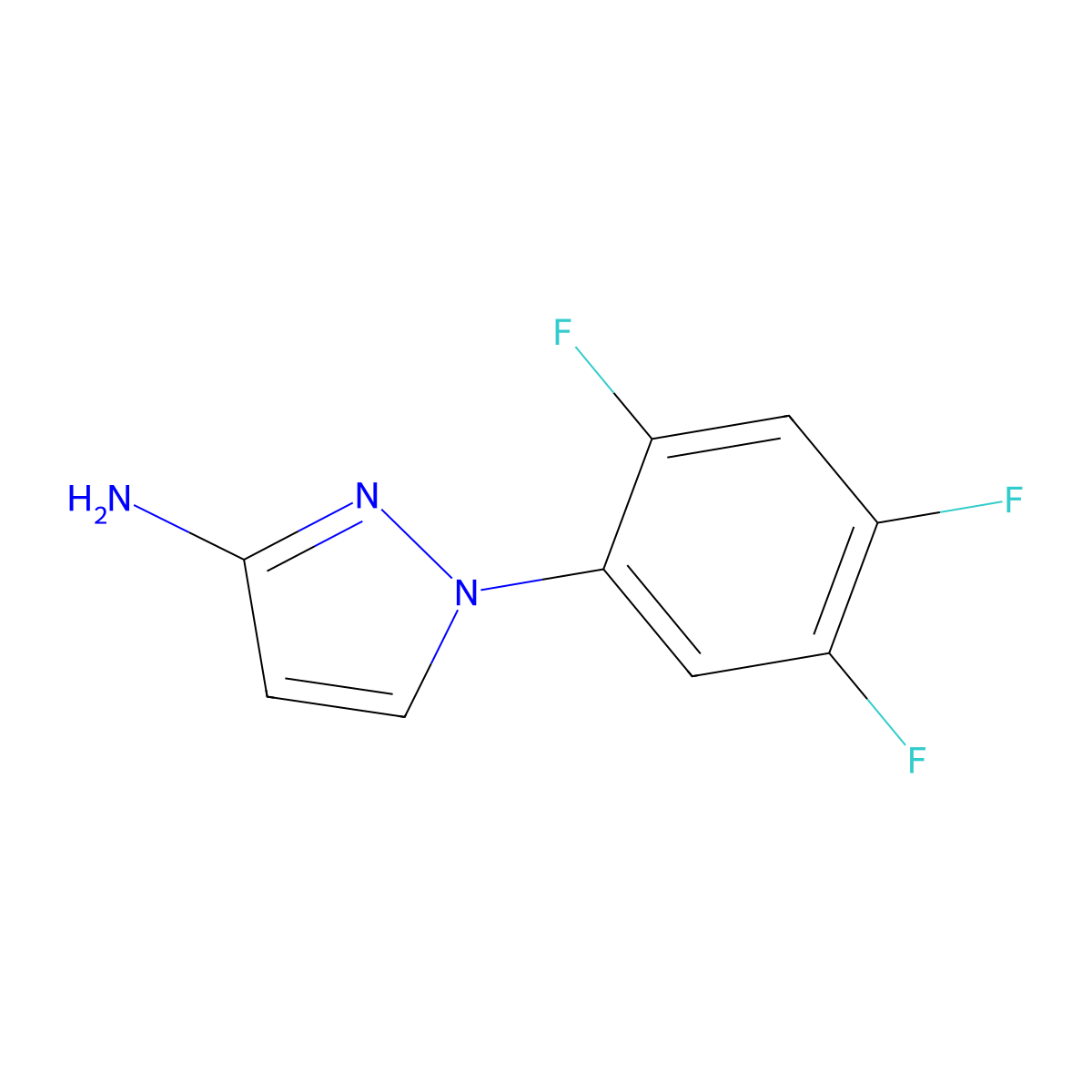 1-(2,4,5-trifluorophenyl)-1H-pyrazol-3-amine molecular structure, CAS 1343463-44-4