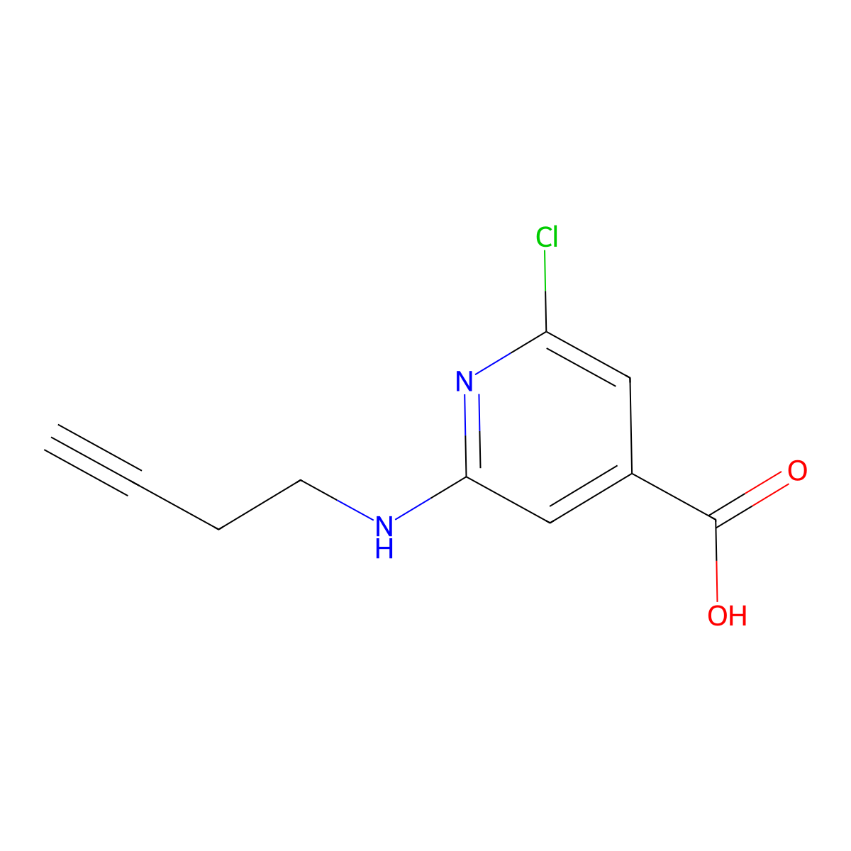 2-[(But-3-yn-1-yl)amino]-6-chloropyridine-4-carboxylic acid molecular structure, CAS 1343466-16-9