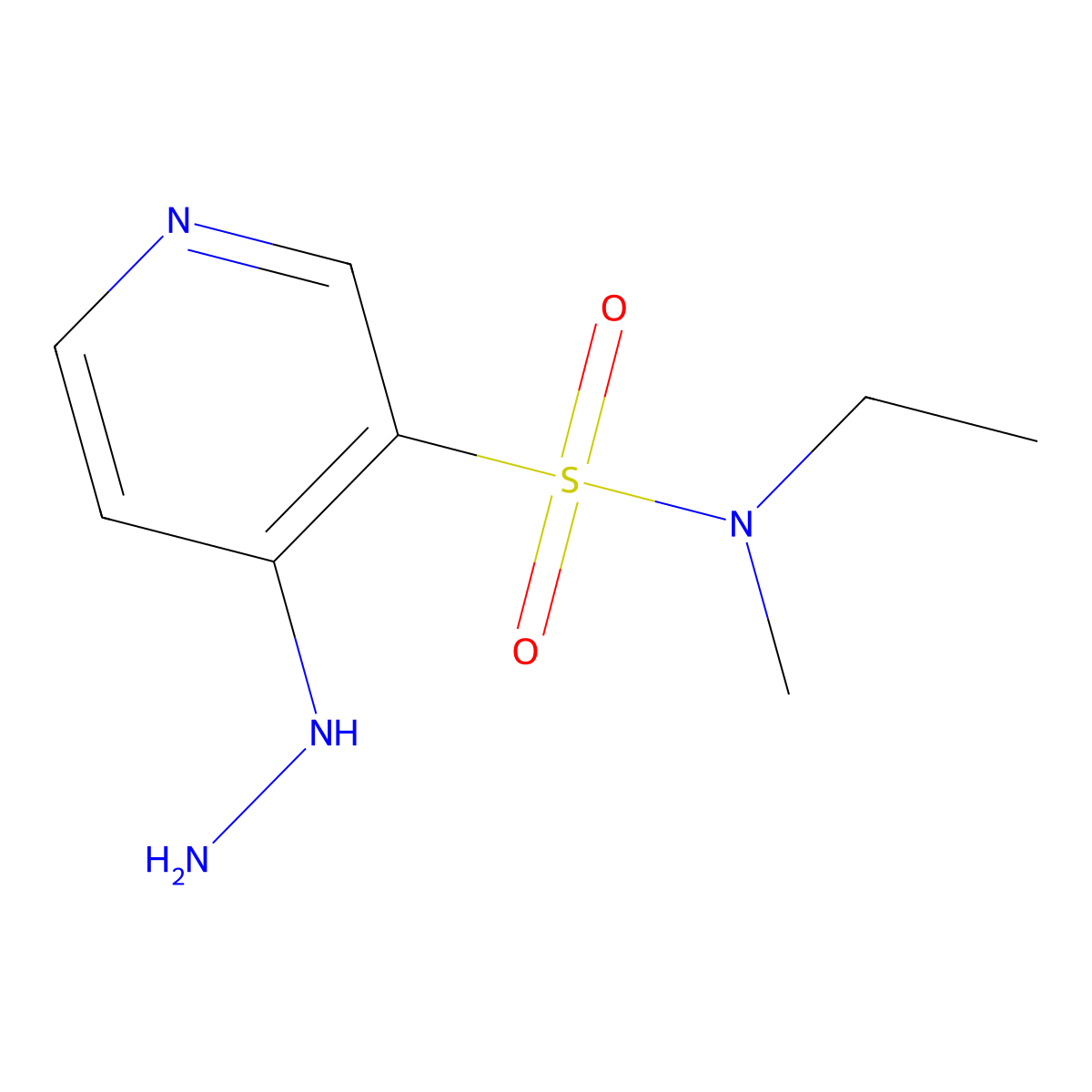 N-ethyl-4-hydrazinyl-N-methylpyridine-3-sulfonamide molecular structure, CAS 1343466-27-2