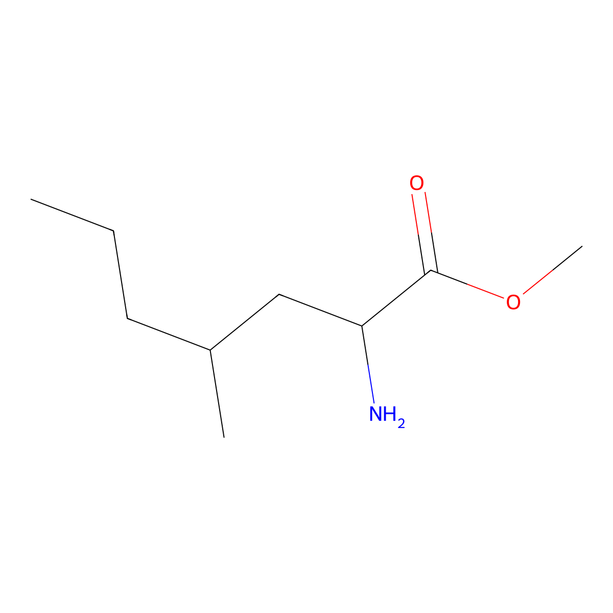 Methyl 2-amino-4-methylheptanoate molecular structure, CAS 1343467-74-2