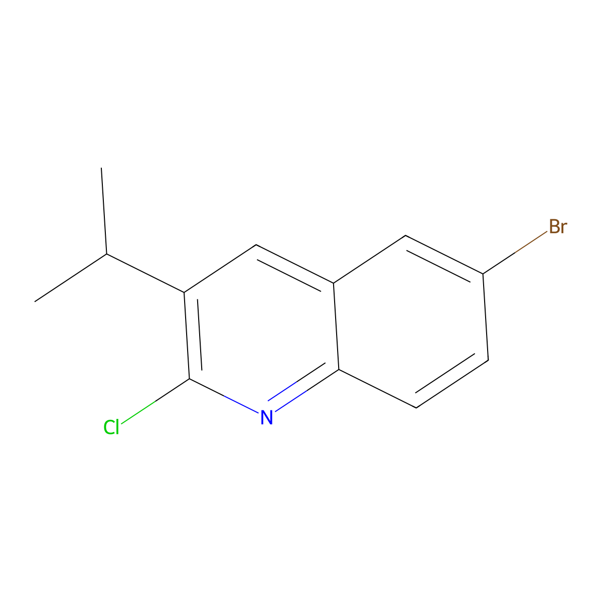 6-Bromo-2-chloro-3-(propan-2-yl)quinoline molecular structure, CAS 1343468-40-5