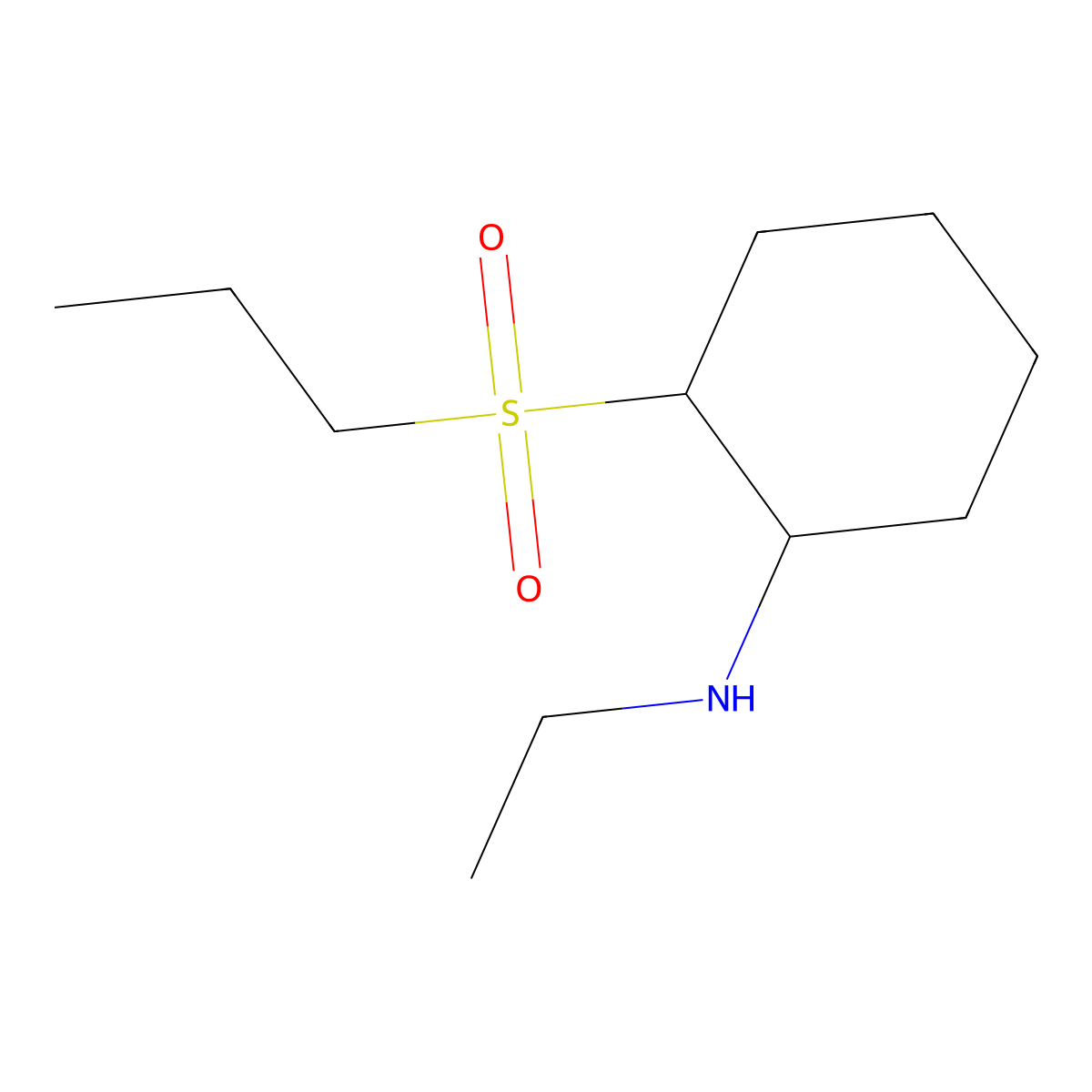 n-Ethyl-2-(propylsulfonyl)cyclohexan-1-amine molecular structure, CAS 1343468-89-2