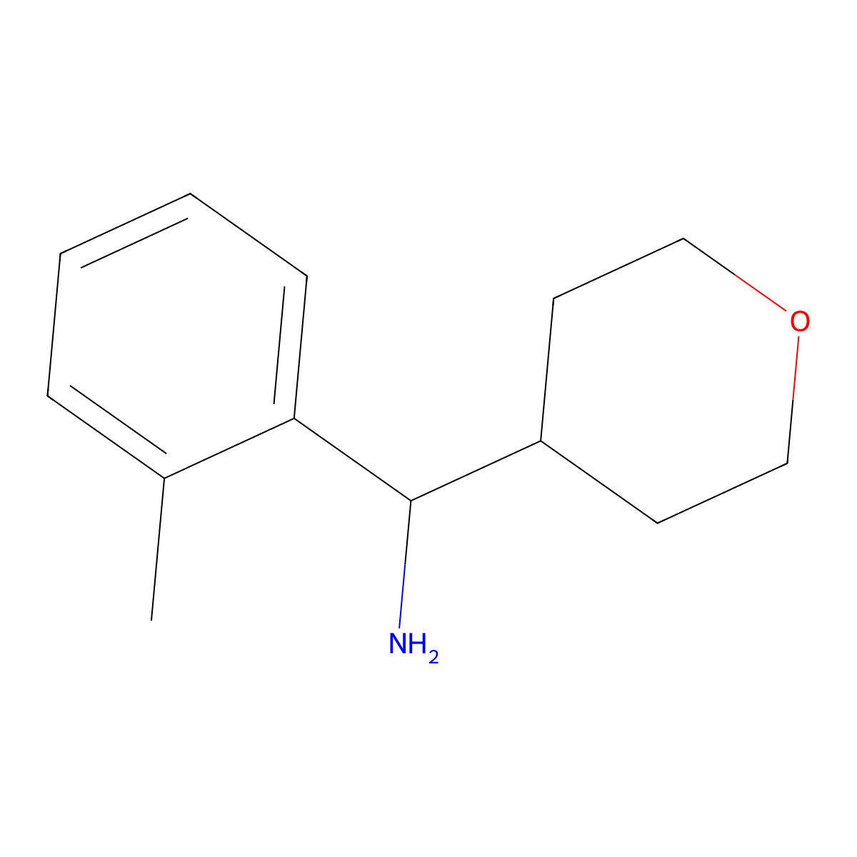 (Tetrahydro-2H-pyran-4-yl)(o-tolyl)methanamine molecular structure, CAS 1343470-62-1