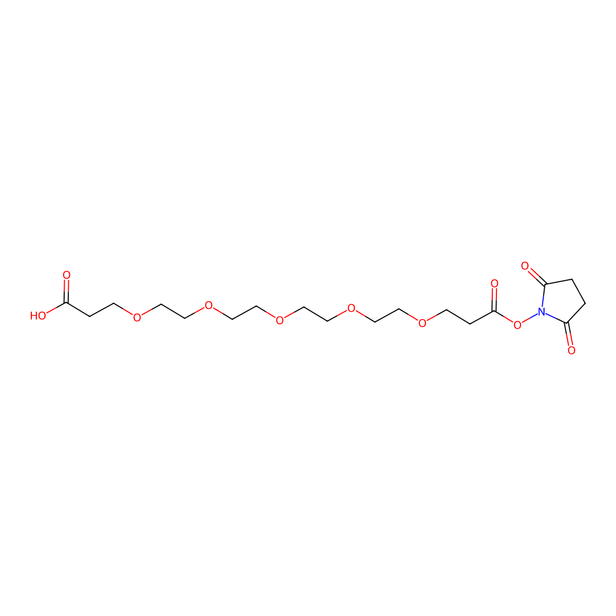Acid-PEG5-NHS ester molecular structure, CAS 1343476-41-4