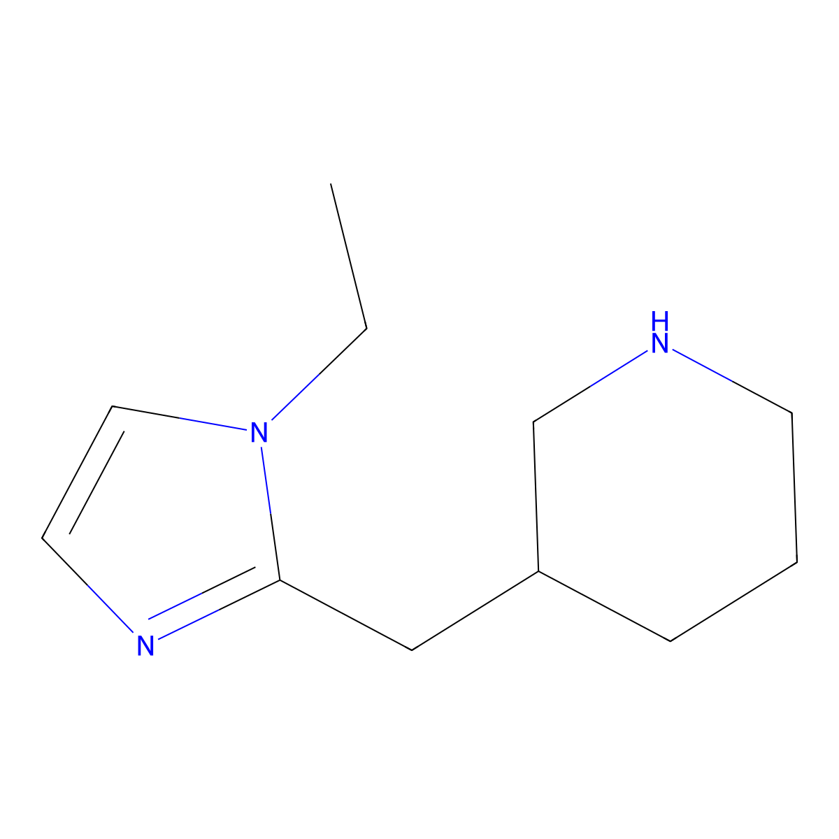 3-[(1-ethyl-1H-imidazol-2-yl)methyl]piperidine molecular structure, CAS 1343494-52-9