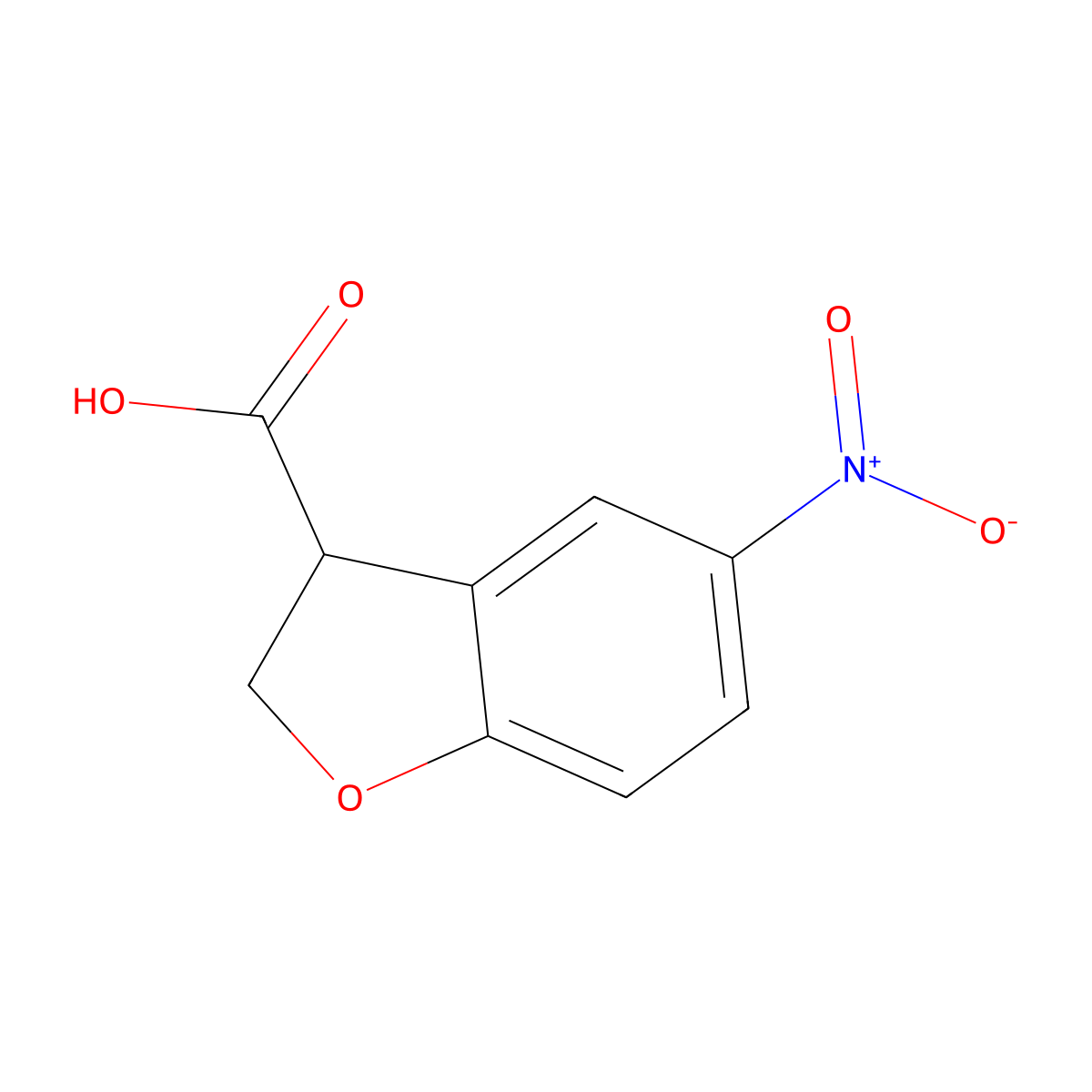 5-Nitro-2,3-dihydro-1-benzofuran-3-carboxylic acid molecular structure, CAS 1343497-45-9