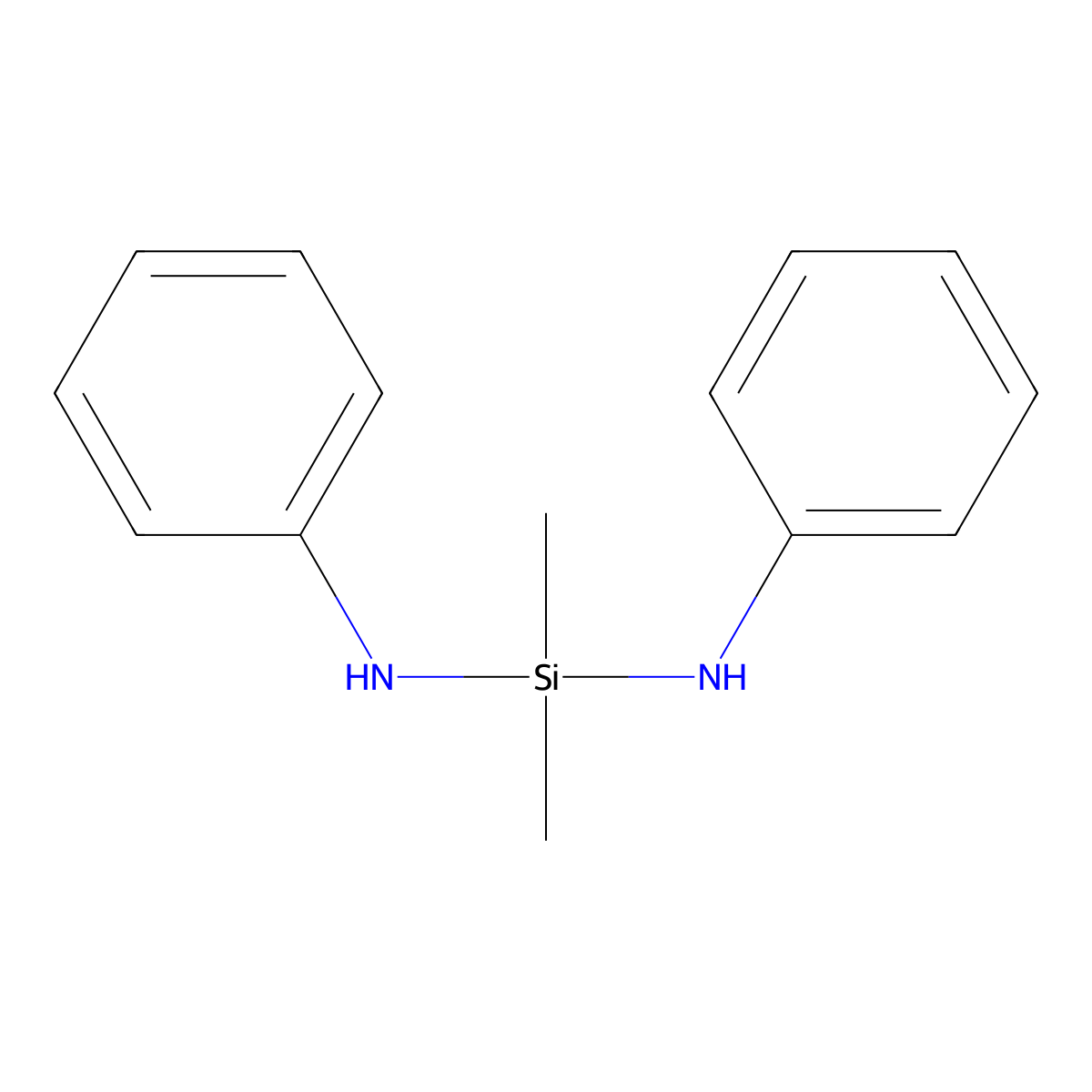 Silanediamine, 1,1-dimethyl-N,N'-diphenyl- molecular structure, CAS 13435-09-1