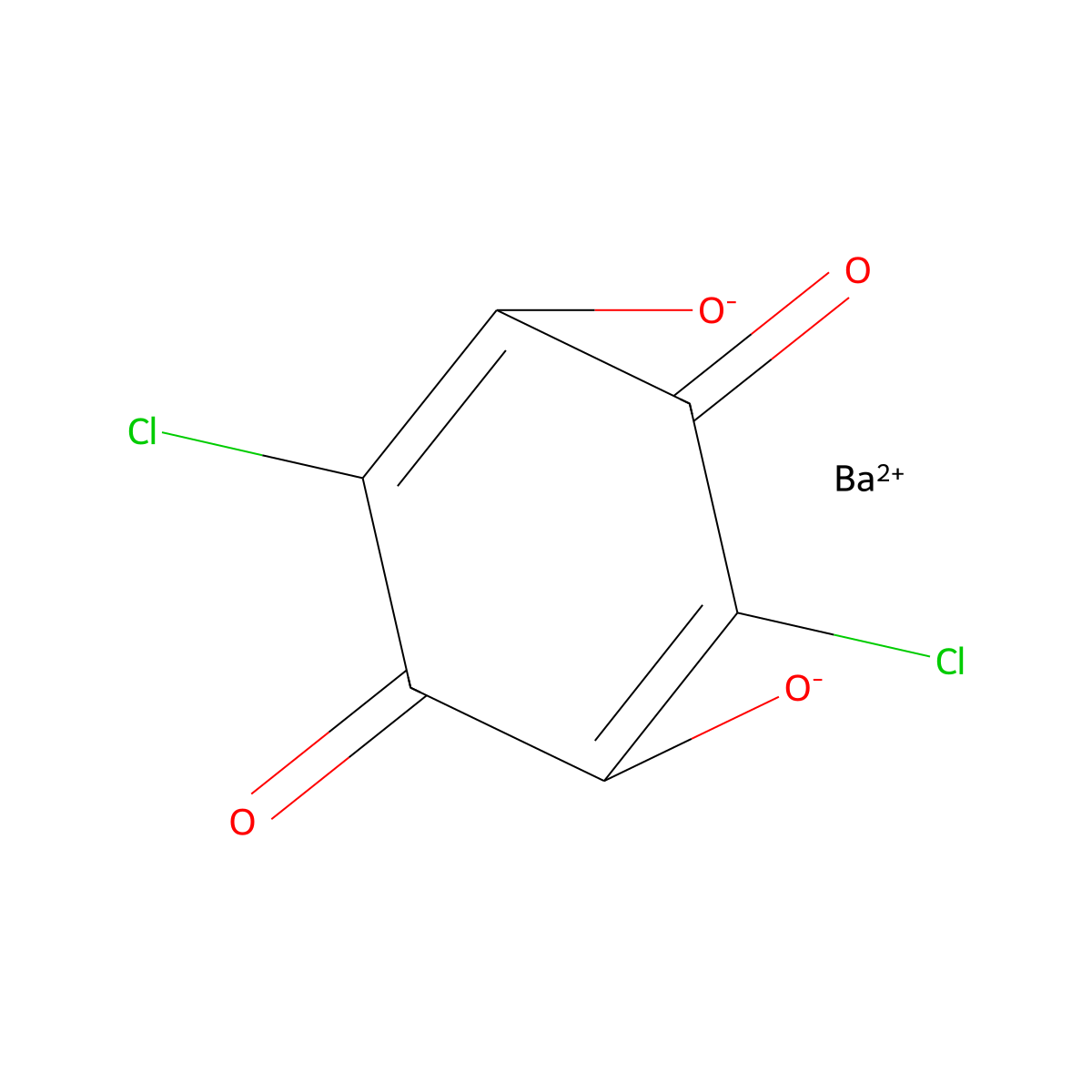 2,5-Cyclohexadiene-1,4-dione, 2,5-dichloro-3,6-dihydroxy-, barium salt (1:1) molecular structure, CAS 13435-46-6